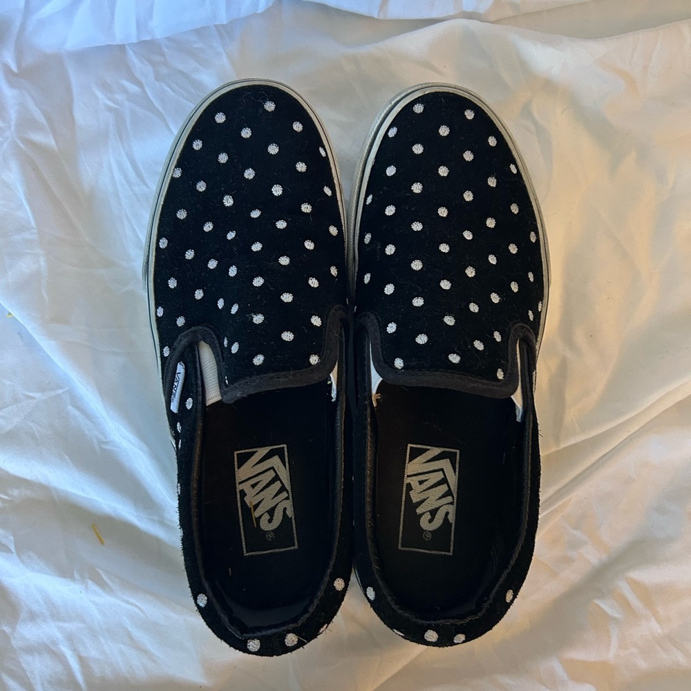 Vans Black Polka Dot Slip-On